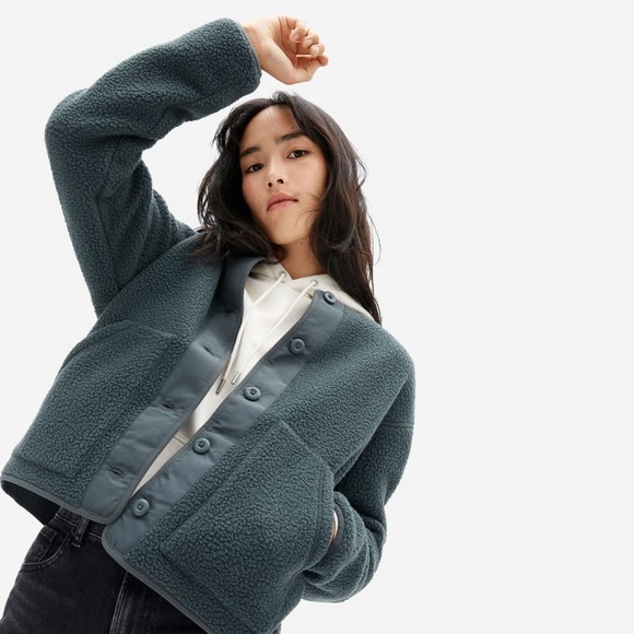 Everlane Jackets & Blazers - NWT Everlane ReNew Teddy Liner sage szS